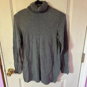 Chico's Ribbed Turtleneck Top Lightweight Grey Sz S (Chico's 0)